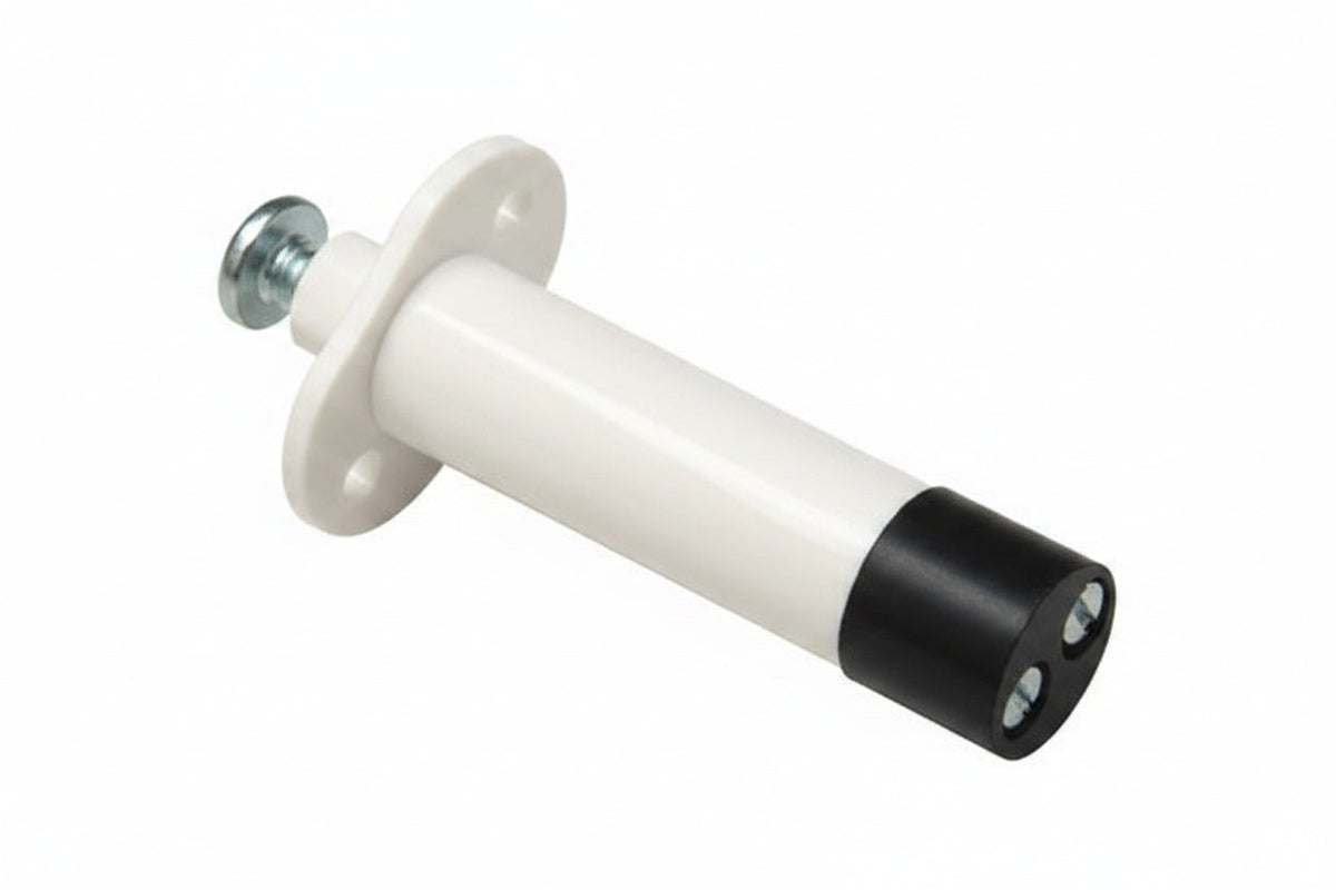 GRI PBF-2020-T 3/8" Diameter Push Button Plunger Switch with Flange and Terminals, 10W, 200VDC, 0.50A, Closed Loop, N/O, A, White