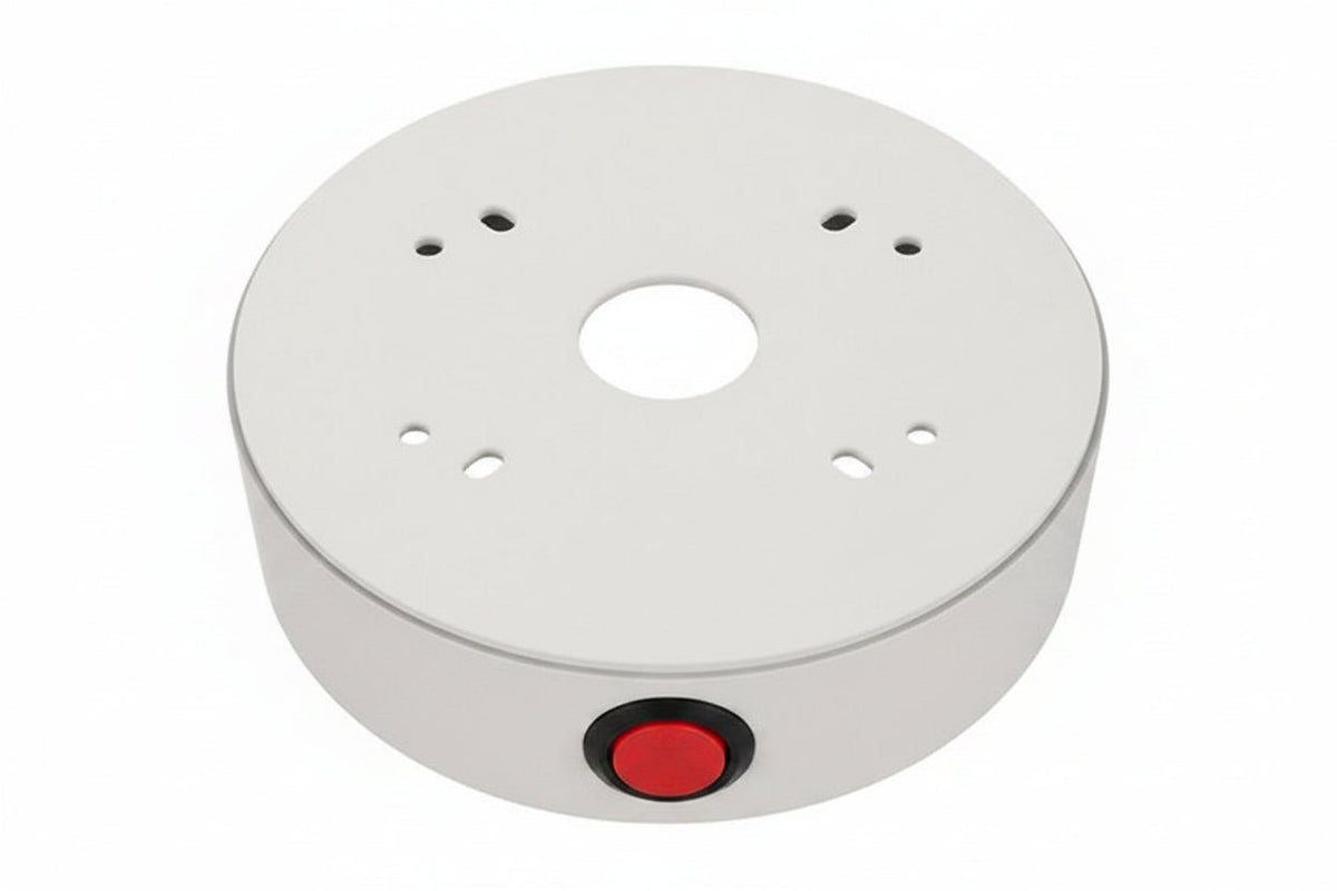 Hanwha SBF-100B1 Back Box for Select SNF, PNF, XNF and QNE Fisheye and Flateye Cameras, Ivory