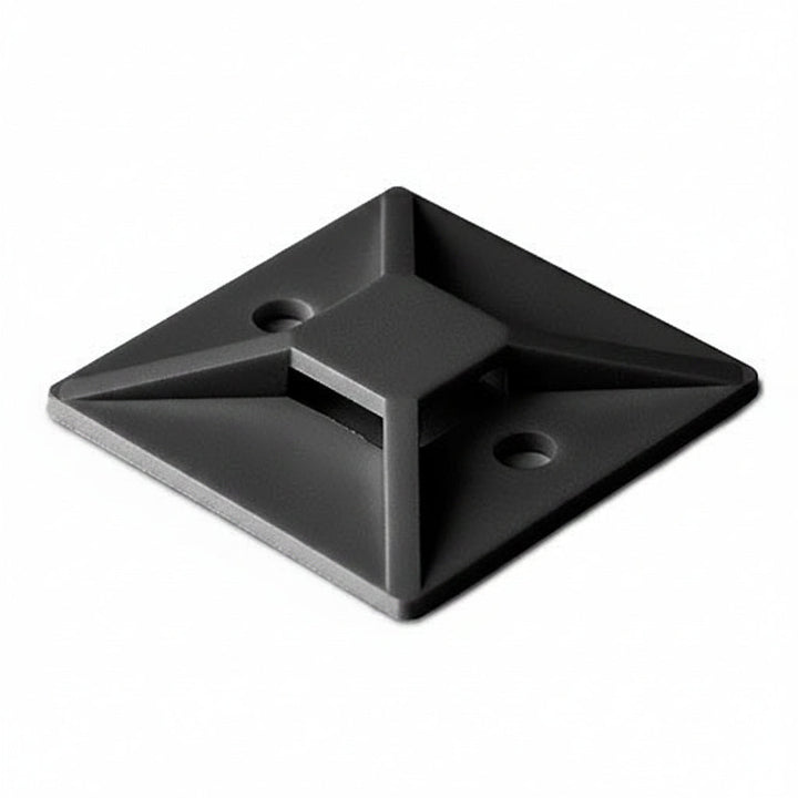 HellermannTyton MB3A0C2 0.75x0.75-Inch Rubber-Adhesive Cable Tie Mount, PA66, Black