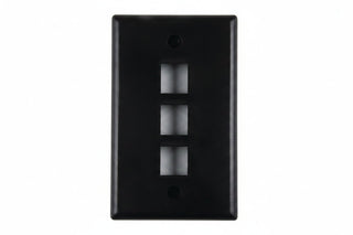 HellermannTyton 854-39321 3-Port Single-Gang Faceplate, Black