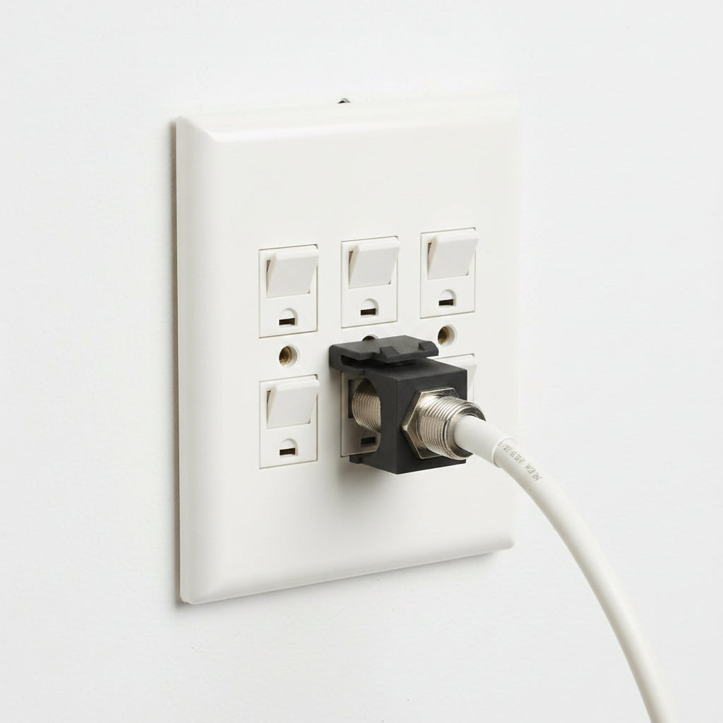 ICC IC107B9FBK GHz F-Type Modular Jack with Nickel Plated Connector in HD Style, Black