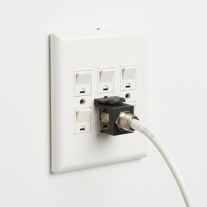 ICC IC107B9FBK GHz F-Type Modular Jack with Nickel Plated Connector in HD Style, Black