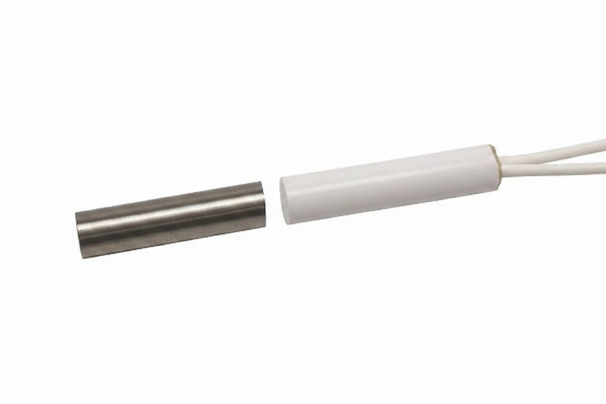 GRI 50RF-12WG-W 1/4" Recessed Flanged Switch Sets, 3/4" Wide Gap, 10W, 200VDC, 0.50A, Closed Loop, N/O, and 12" 22AWG Leads, White