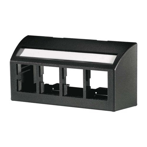 Quiktron 40300633 4-Port Tracjack Furniture Plate, White