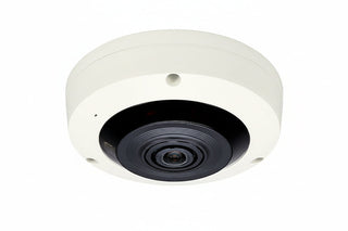 Hanwha XNF-8010R X-Series 6MP IR Indoor Fisheye Camera, 1.6mm Fixed Lens, Ivory