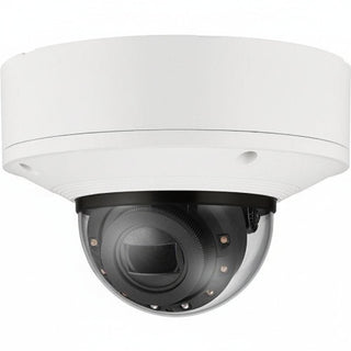 Hanwha XNV-6083R Series 2MP Outdoor IR Vandal Dome IP Camera, 2.8-12mm Motorized Varifocal Lens, White