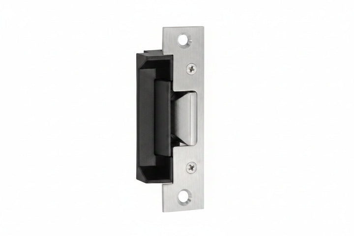 HES 502 Radius Corners and Flat Faceplate, 15/16" 1 7/16", for 5000/5200 Series Electric Strikes, Satin Stainless Steel