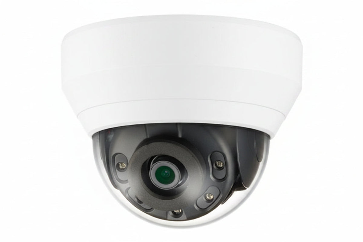 Hanwha QNV-7012R Series 4MP IR Vandal IP Dome Camera, 2.8mm Lens, White