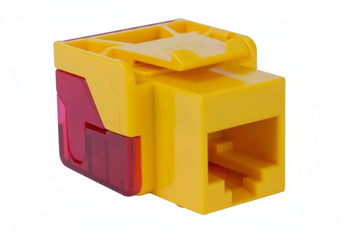 ICC IC1078L6YL CAT6 Keystone Jack with Inline IDC No Pair Split Wiring (Easier Termination) UL Listed PoE++ TAA Compliant for Wall Plate or Patch Panel, Works with JackEasy Termination Tool, Yellow