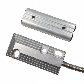GRI 200-36 200 Series Floor Mount Industrial Overhead Door Switch Set, 2-1/2" Gap, 10W, 200VDC, 0.50 Amp, Closed Loop, N/O, and 36" Stainless-Steel Armored Cable, Aluminum