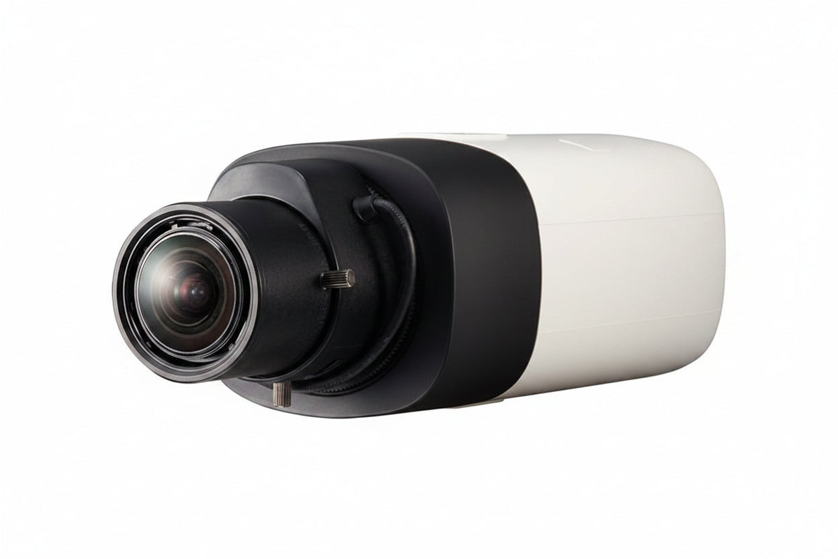Hanwha XNB-6000 X-Series 2MP IP Box Camera, Lens Not Included, Black/Ivory