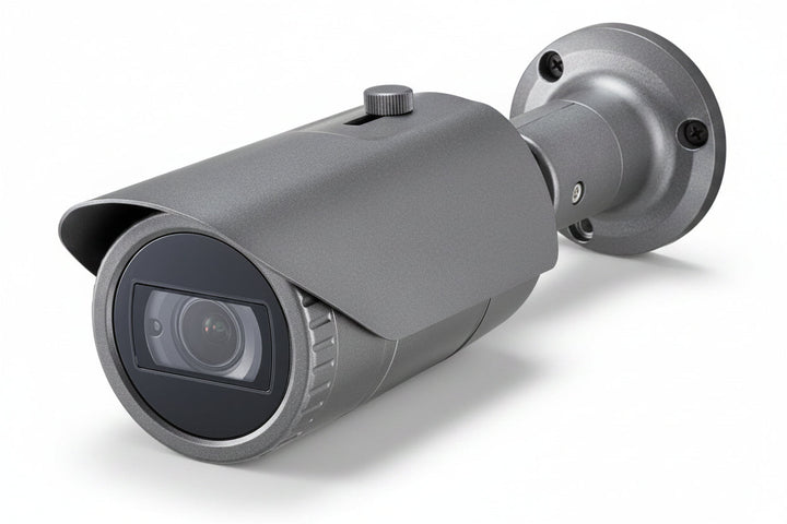 Hanwha QNO-7082R Q-Series 4MP IR Bullet Camera, 2-10mm Motorized Focal Lens, Dark Gray