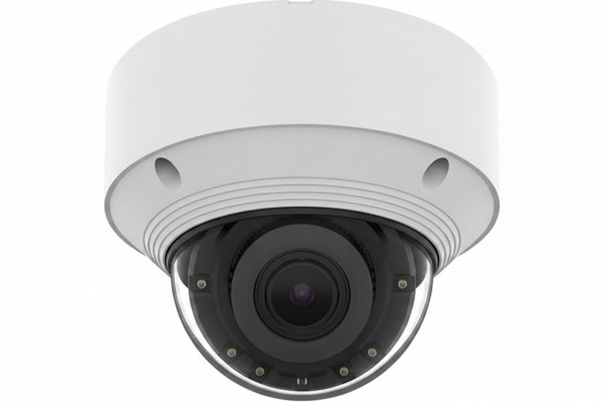 Hanwha QNV-C9083R Q-Series 4K AI IR Vandal Dome Camera 3.2-10.2mm Motorizes Varifocal Lens, White