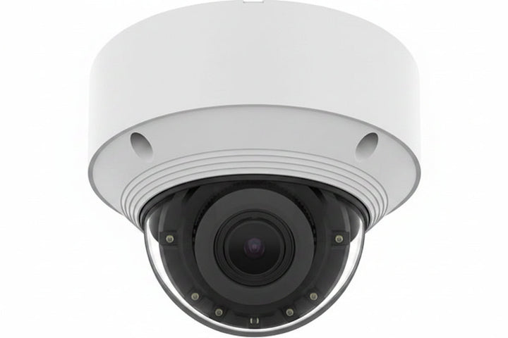 Hanwha QNV-C9083R Q-Series 4K AI IR Vandal Dome Camera 3.2-10.2mm Motorizes Varifocal Lens, White