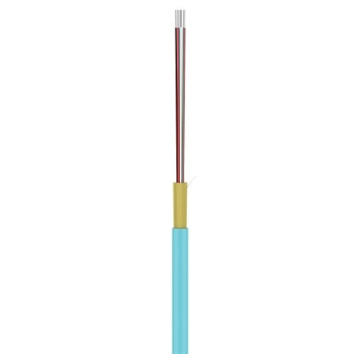60522-4 4-Fiber OM3 50 µm Indoor Tight-Buffered Plenum Fiber Optic Cable, Aqua