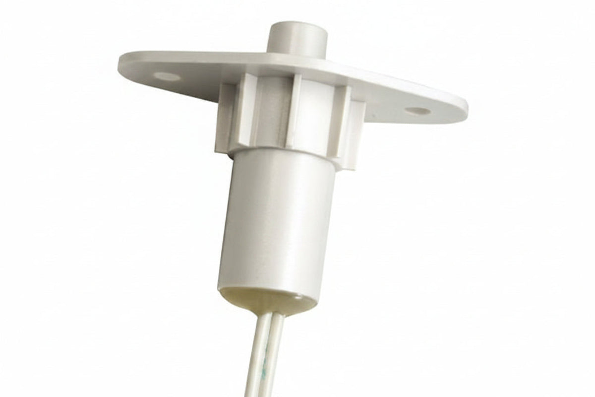 GRI PBF-100 3/4" Diameter 1 1/2" Push Button Switch with Flange, 10W, 200VDC, 0.50 Amp, Closed Loop, N/O, A, White