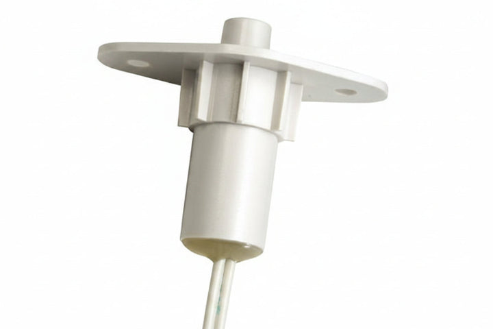 GRI PBF-100 3/4" Diameter 1 1/2" Push Button Switch with Flange, 10W, 200VDC, 0.50 Amp, Closed Loop, N/O, A, White
