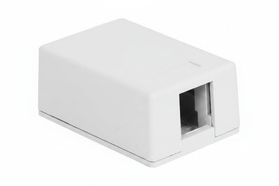 ICC IC107SB1WH 1-Port Surface Mount Box with Compact Outlet for Voice and Data Connections, UL Listed, TAA Compliant, White