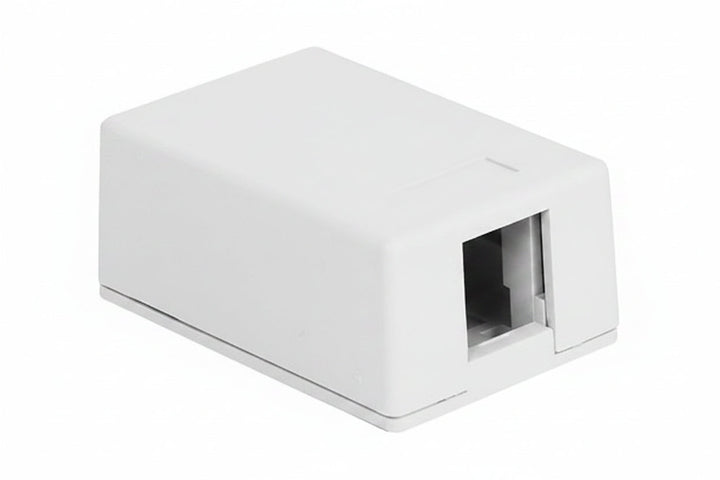 ICC IC107SB1WH 1-Port Surface Mount Box with Compact Outlet for Voice and Data Connections, UL Listed, TAA Compliant, White