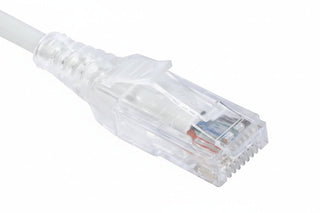 ICC ICPCSH10WH Cat 6 Slim Clear Boot Patch Cord, 10 ', White