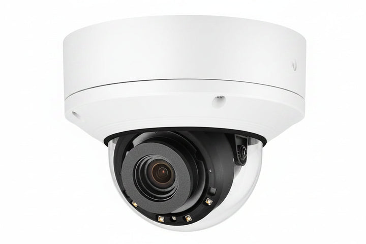 Hanwha XND-8082RV X-Series 6MP Vandal IR IP Dome Camera, 2.8-8.4mm Varifocal Lens, Signal White
