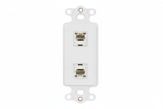 ICC IC107DI2WH Decorator Insert for Keystone Jacks, 2-Port Wall Plate Module, Decora Style, White