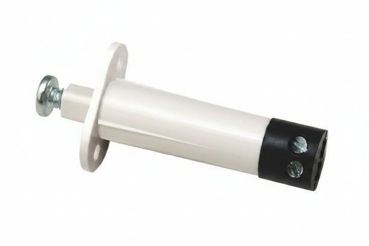 GRI PBF-2020-T 3/8" Diameter Push Button Plunger Switch with Flange and Terminals, 10W, 200VDC, 0.50A, Closed Loop, N/O, A, White