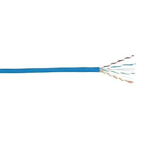 Category 6 CMR Network Cable 1000ft Blue, Solid Copper 23AWG Telecom 7133800
