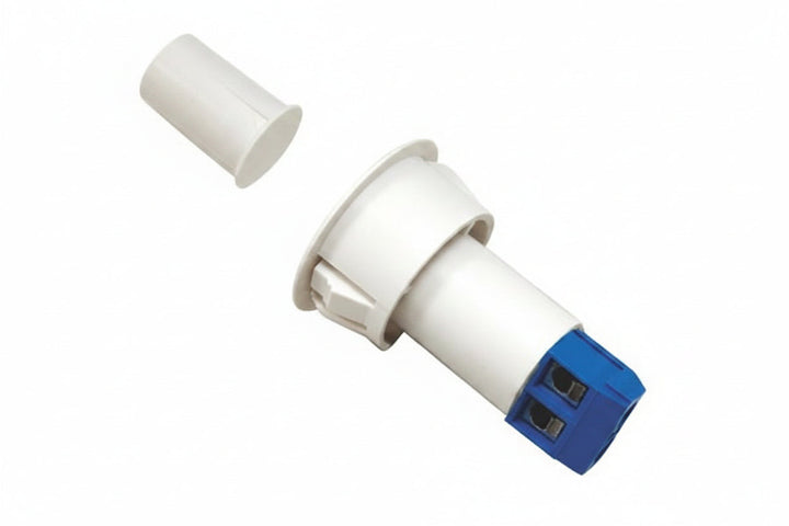 GRI 4473-W 3/4" Switch 3/8" Magnet Recessed Switch Set, Press Fit, 1/2" Standard Gap, 10W, 200VDC, 0.50A, Closed Loop, N/O, and Screw Terminals, White