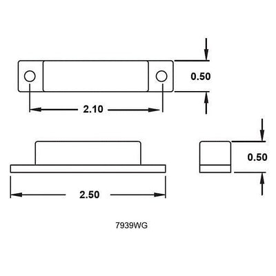 7939WG-BR Surface Mount Magnetic Contact with Terminals, 1-1/4" Gap, SPST, Brown