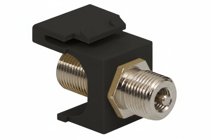 ICC IC107B9FBK GHz F-Type Modular Jack with Nickel Plated Connector in HD Style, Black