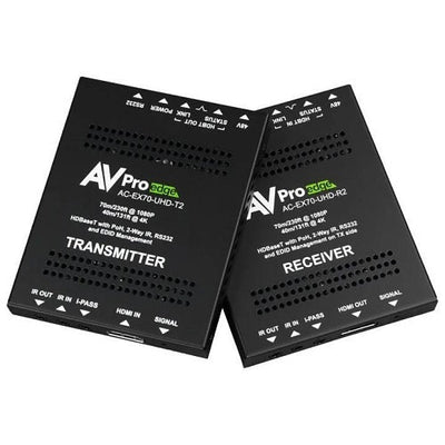 AVPro Edge AC-EX70-UHD-KIT 10Gbps HDBaseT Extender Kit, EDID Management, 70m