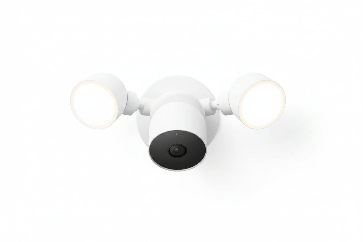 Google Nest Cam with Floodlight Pro GA02942-US Outdoor Security Camera, White