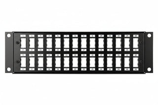 ICC IC107BP482 48-Port Blank Keystone 2U RMS Patch Panel with 19" Metal Rackmount Housing for Slim Profile Keystone Jacks