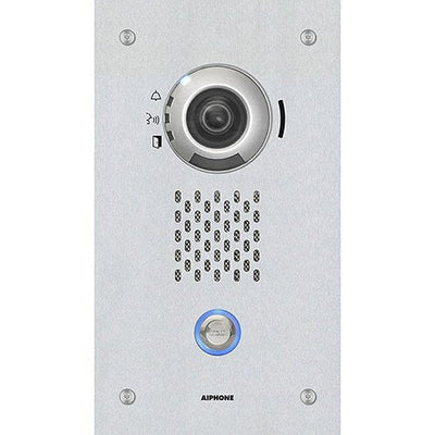 Aiphone IX-DVF SIP Compatible Flush Mounted IP Video Door Station, Vandal Resistant, Stainless-Steel Faceplate