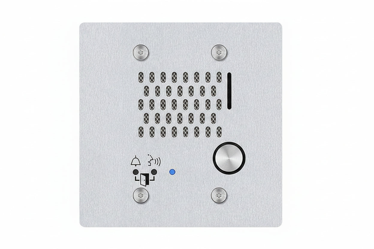 IX-SS-2G SIP Compatible Flush Mounted IP Door Station, 2-Gang, Vandal Resistant, Stainless-Steel Cover