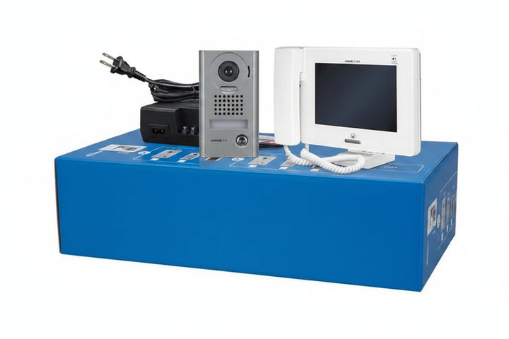 JPS-4AEDV JP Series 7" Touchscreen Surface Video Intercom Set, 3-Piece, Includes JP-DV, JP-4MED, PS-2420UL, Vandal Resistant