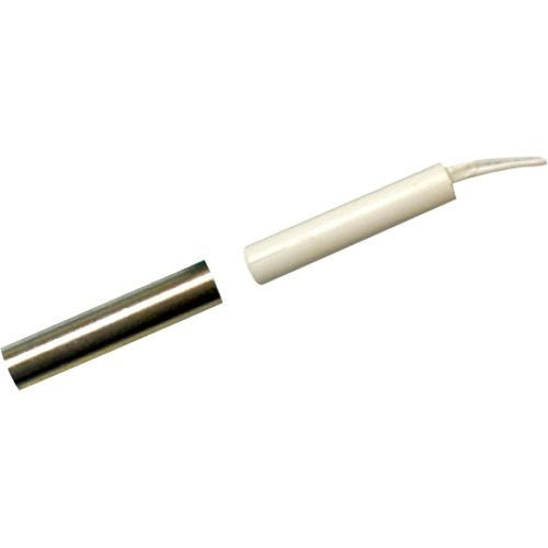 1/4" Recessed Magnetic Contact, 0.6" Gap, White AMS-20-W, Door and Window Alarm Sensor