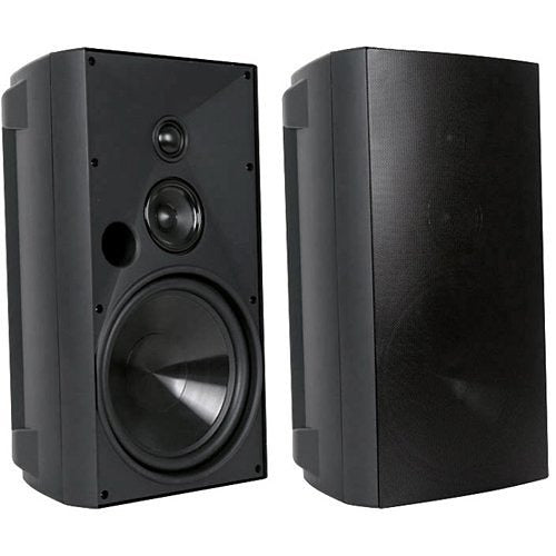 AW830BLK 8" 3-Way Outdoor Speakers, 175W, Black, Pair