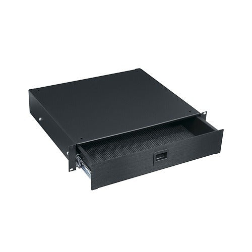 Middle Atlantic D2 Heavy-Duty Rack Mount Drawer, No lock, 2U RSM, Black Brushed and Anodized