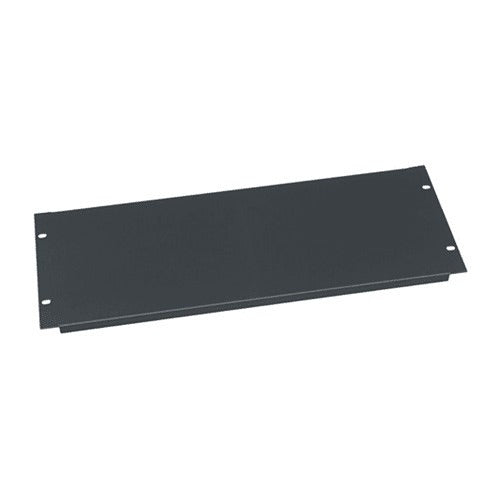 Middle Atlantic EB4 Blank Rack Panel, Flat, Flanged, Steel, 4U RMS, Black Powder Coat