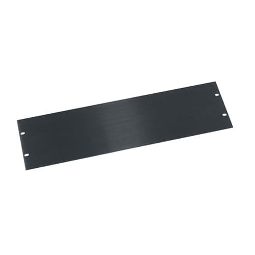 Middle Atlantic HBL3 Flat Blank Aluminum Rack Panel, 3U RMS, Black Brushed and Anodized