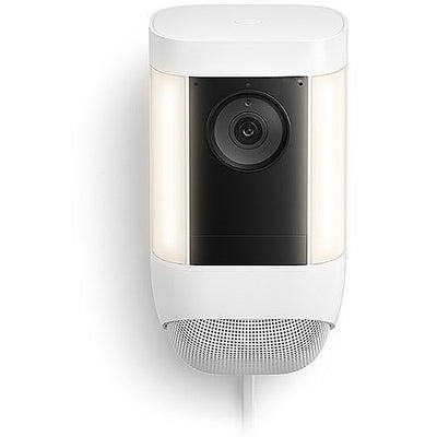 Spotlight Cam Pro Wired, Plug-In Outdoor HD IP Security Camera with Light, White (B09DRK9ZJ8)