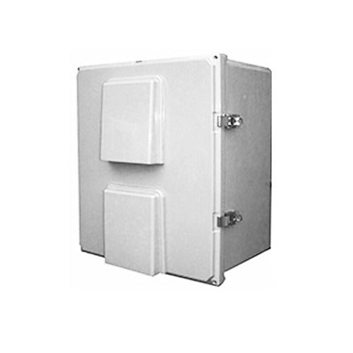 Mier BW-FC16147 NEMA Type 3R Outdoor Polycarbonate Electrical Enclosure with Thermostat and Fan, Solid Door, 16" 14" 7", Gray