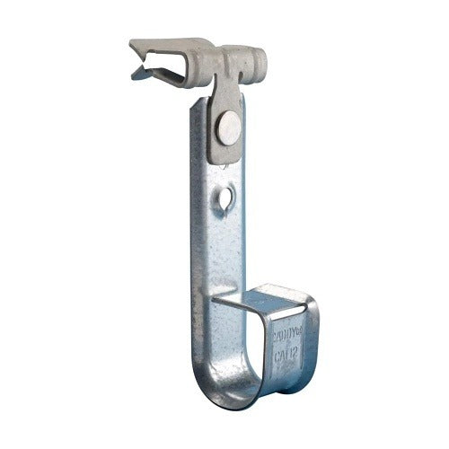 nVent CADDY CAT1258SM Cablecat J-Hook with Hammer-On Flange Clip, Spring Steel, 3/4" dia, 5/16"-1/2" Flange, Steel