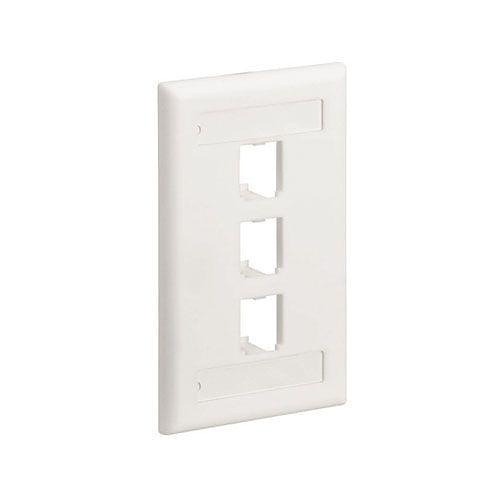 CFPL3IWY Mini-Com Classic 1-Gang 3-Port Wall Plate