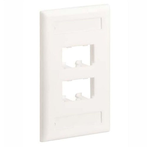 CFPL4IWY Mini-Com 1-Gang 4-Port Wall Plate, White
