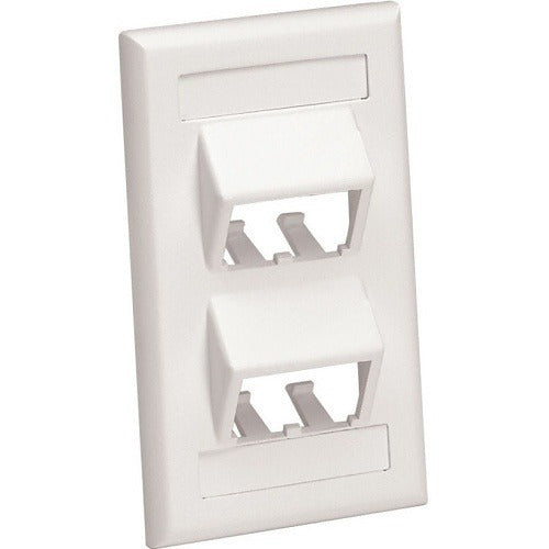 CFPSL4EIY Mini-Com 1-Gang 4-Port Faceplate, White