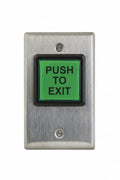 Camden CM-30AT 2" Square LED Illuminated Push Button, "Push to Exit" Switch with Adjustable 30 Second Timer, Green
