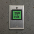Camden CM-30E CM-30 Series Square LED Illuminated Push Button, "Push to Exit" Economy Switch, Green